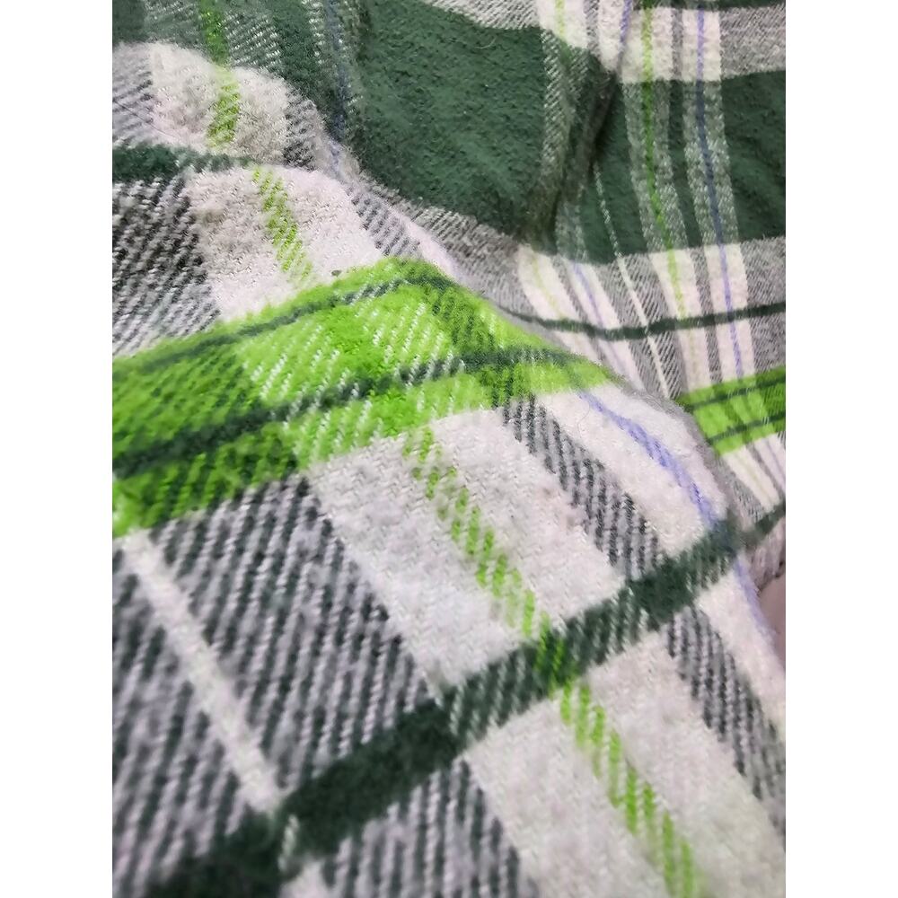 Green plaid Aerie button down flannel shacket shirt jacket size medium - Picture 8 of 10
